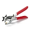 Iron Revolving Hole Punch Pliers, Can Pouch 3mm, 3.5mm, 4mm, 4.5mm, 5mm, 5.5mm Round Hole, for Watch Band and Leather Belt Holes Punch, Red, 210x70x23mm