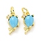 Eco-friendly Brass Micro Pave Cubic Zirconia Pendants, with Glass and Jump Ring, Cadmium Free & Lead Free, Goldfish, Real 18K Gold Plated, 13x6x5mm, Hole: 3.2mm