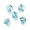 Glass Imitation Austrian Crystal Beads, Polygon, Faceted, Pale Turquoise, 7x7.5x7.5mm, Hole: 1.2mm