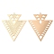 Long-Lasting Plated Brass Filigree Pendants, Arrows Charms, Cadmium Free & Nickel Free & Lead Free, Light Gold, 45.5x38x0.3mm, Hole: 1.6mm