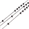 Ion Plating(IP) 304 Stainless Steel Satellite Chains, Cable Chains with Round Beads, Soldered, with Spool, Electrophoresis Black, Link: 1x1x0.2mm, Beads: 3mm, about 32.8 Feet(10m)/roll