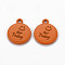 Spray Painted Alloy Pendants, Cadmium Free & Lead Free, Flat Round with Word For Today, Chocolate, 17x14x1.5mm, Hole: 1.8mm