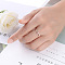 Crown Brass Micro Pave Clear Cubic Zirconia Finger Rings for Women, Rose Gold, US Size 7(17.3mm)