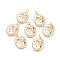 Brass Micro Pave Cubic Zirconia Pendants, with Jump Rings, Long-Lasting Plated, Cadmium Free & Lead Free & Nickel Free, for Mother's Day, Oval with Word Mom, Clear, Real 18K Gold Plated, 20x15x3mm, Hole: 3.4mm