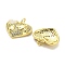Brass Micro Pave Clear Cubic Zirconia Pendants, Cadmium Free & Lead Free, with Shell, Jump Rings, Real 18K Gold Plated, Bear, 16x19x5mm, Hole: 3.5mm
