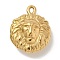 Ion Plating(IP) 304 Stainless Steel Pendants, Lion Charm, Real 18K Gold Plated, 24.5x19.5x8.5mm, Hole: 1x2mm