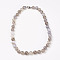Natural Dyed Agate Beads Necklaces, with Brass Lobster Claw Clasps, Round, Light Grey, Beads: 6mm, 18.9 inch(48cm)