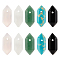 10pcs 5 style Gemstone Double Terminal Pointed Pendants, Faceted Bullet Charm, 18.5~20x8~9x8~9mm, Hole: 1.5mm, 2pcs/style