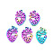 Ion Plating(IP) 201 Stainless Steel Pendants, Heart Shaped, Rainbow Color, 25x16x1.5mm, Hole: 1.8mm
