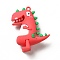 Dinosaur Shape PVC Pendants, Salmon, 54x43.5x20mm, Hole: 3mm
