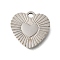 Anti-Tarnish 201 Stainless Steel Charms, Heart Charm, Stainless Steel Color, 12x12.5x1mm, Hole: 1.4mm