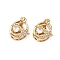 Brass Micro Pave Cubic Zirconia Beads, Cadmium Free & Nickel Free & Lead Free, Oval, Real 18K Gold Plated, 12.5x11x6mm, Hole: 1.8mm