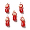Handmade Lampwork Pendants, Girl Charms, Red, 29~31x11~13x13~14mm, Hole: 3~4mm