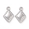 Playing Card Theme Charm, Rack Plating Alloy Pendants, Cadmium Free & Lead Free & Nickle Free, Silver, 18.5x12x2mm, Hole: 2mm