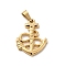 PVD Vacuum Plating 201 Stainless Steel Pendants, Anchor Charms, Golden, 20.5x16.5x2mm, Hole: 7x2.5mm