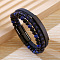 PU Leather Braided Cord Bracelets, Multi-strand Beaded Bracelets, with 304 Stainless Steel Magnetic Clasps for Men Women, Royal Blue, 8-5/8 inch(22cm)