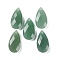 Natural Green Aventurine Pendants, Faceted, Teardrop, 25x13x6mm, Hole: 1mm