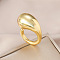 Exaggerated French Alloy Finger Rings for Women, Teardrop, Light Gold, Inner Diameter: 17mm