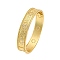 Rack Plating Brass Micro Pave Cubic Zirconia Bracelets for Women, Long-Lasting Plated, Cadmium Free & Lead Free, Flower, Real 18K Gold Plated, 1/2 inch(1.2cm), Inner Diameter: 2-1/4 inch(5.8cm)