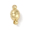 Rack Plating Brass Magnetic Clasps, with Loops, Cadmium Free & Lead Free, Long-Lasting Plated, Round, Real 18K Gold Plated, 11x5x5mm, Hole: 1.2mm