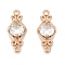 Brass Pave Faceted Glass Connector Charms, Cadmium Free & Nickel Free & Lead Free, Chinese Knot Links, Golden, Clear, 15.5x6.5x3.5mm, Hole: 1mm