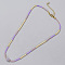 Summer Beach Style Natural Amethyst & Colorful Seed Beads Beaded Necklace for Women, Lilac, 16-1/2 inch(42cm)