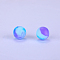 Printed Round Silicone Focal Beads, Blue Violet, 15x15mm, Hole:2mm