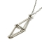 Brass Macrame Pouch Empty Stone Holder for Pendant Necklaces Making, with 304 Stainless Steel Cable Chains, Platinum, 19.09 inch(48.5cm)