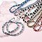 Dyed Natural Lava Rock & Synthetic Non-magnetic Hematite Rondelle Beaded Necklaces, Two Tone, with Stainless Steel End Chains, Mixed Color, 18.50 inch(47cm)