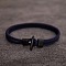 Nylon Cord Bracelets for Men Women, with Plastic Clasps, Indigo, 2-3/8 inch(6cm)