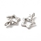 Rack Plating Brass Spring Ring Clasps, Cadmium Free & Lead Free, Star, Platinum, 14.5x11.5x4mm, Hole: 1.5mm