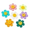 Transparent Acrylic Big Pendants, Sunflower with Smiling Face Charm, Mixed Color, 55x50.5x6mm, Hole: 2.5mm