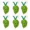 Glass Seed Beaded Mango Pendants, with 304 Stainless Steel Jump Rings, Real 18K Gold Plated, Green, 26x12mm, Hole: 3mm