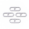 Tarnish Resistant 201 Stainless Steel Links Connectors, Laser Cut, Oval with Letter, Stainless Steel Color, Letter.F, 15x6x1mm, Hole: 4x5~7mm
