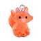 Opaque Resin Pendants, Animal Charms with Platinum Plated Iron Loops, Fox, 22.5x18.5x17.5mm, Hole: 2mm