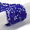 Imitation Jade Glass Beads Strands, Half AB Color Plated, Faceted, Frosted, Rondelle, Medium Blue, 2.9~3.3x2mm, Hole: 0.7mm, about 144~150pcs/strand, 35~37cm