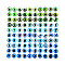 100 Pcs 50 Style Glass Cabochons, Half Round with Evil Eye Pattern, Mixed Color, 12x4~4.5mm