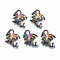 Rainbow Color Alloy Pendants, Cadmium Free & Lead Free, Dragon, 15x18x5mm, Hole: 5x2mm