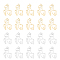 20Pcs 2 Colors 304 Stainless Steel Pendants, Women Charms, Golden & Stainless Steel Color, 41x26x1mm, Hole: 1.5mm, 10pcs/color