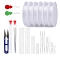 Jewelry Beading Tool Kit, including 6 Rolls Stretchy Crystal Strings, 2Pcs Threader, Scissor, Needles for DIY Jewelry Making, White, 0.6mm, packing size: 160x80x45mm