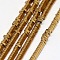Electroplate Non-magnetic Synthetic Hematite Beads Strands, Triangle, Grade A, Golden Plated, 3x3x1mm, Hole: 1mm, about 400pcs/strand, 16 inch