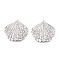 304 Stainless Steel Pendants, Shell Shape Charm, Anti-Tarnish, Stainless Steel Color, 45x46.2x5~6mm, Hole: 2mm