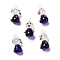 Handmade Lampwork Pendants, Bird Charms, Medium Blue, 28~29x15~17x15~16mm, Hole: 2.5~3.5mm