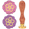 Brass Wax Seal Stamps with Wood Handle, for DIY Scrapbooking, Flower, 25mm