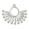 Rack Plating Brass Pendants, Sun, Platinum, 23x25.5x1mm, Hole: 1.4mm