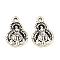 Tibetan Style Alloy Pendants, Cadmium Free & Lead Free, Gourd, Antique Silver, 16.5x11.5x1.5mm, Hole: 1.5mm, about 1219pcs/1000g