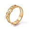 Ion Plating(IP) 201 Stainless Steel Hollow Out Heart with Evil Eye Finger Ring for Women, Real 18K Gold Plated, US Size 6 1/4(16.7mm)