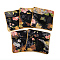 Retro Square Cloth Zipper Pouches, with Tassel and  Flower Pattern, Black, 12.2x12.2cm