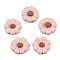 Handmade Polymer Clay Cabochons, 8-Petal Flower, Misty Rose, 17~18x4~6mm