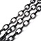 Ion Plating(IP) 304 Stainless Steel Cable Chains, Unwelded, with Spool, Flat Oval, Electrophoresis Black, 17.5x11.5x2mm, about 16.40 Feet(5m)/Roll